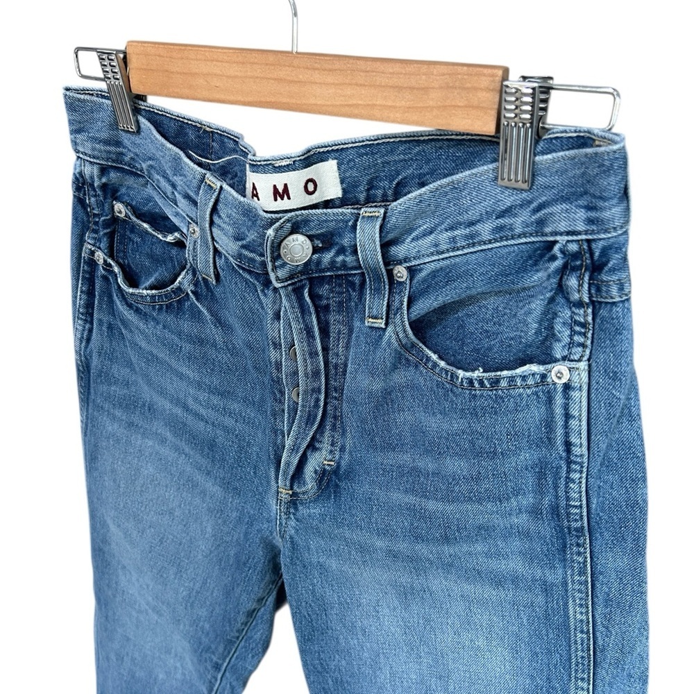 AMO Loverboy High Rise Cropped Raw Hem Denim Jeans Size 27